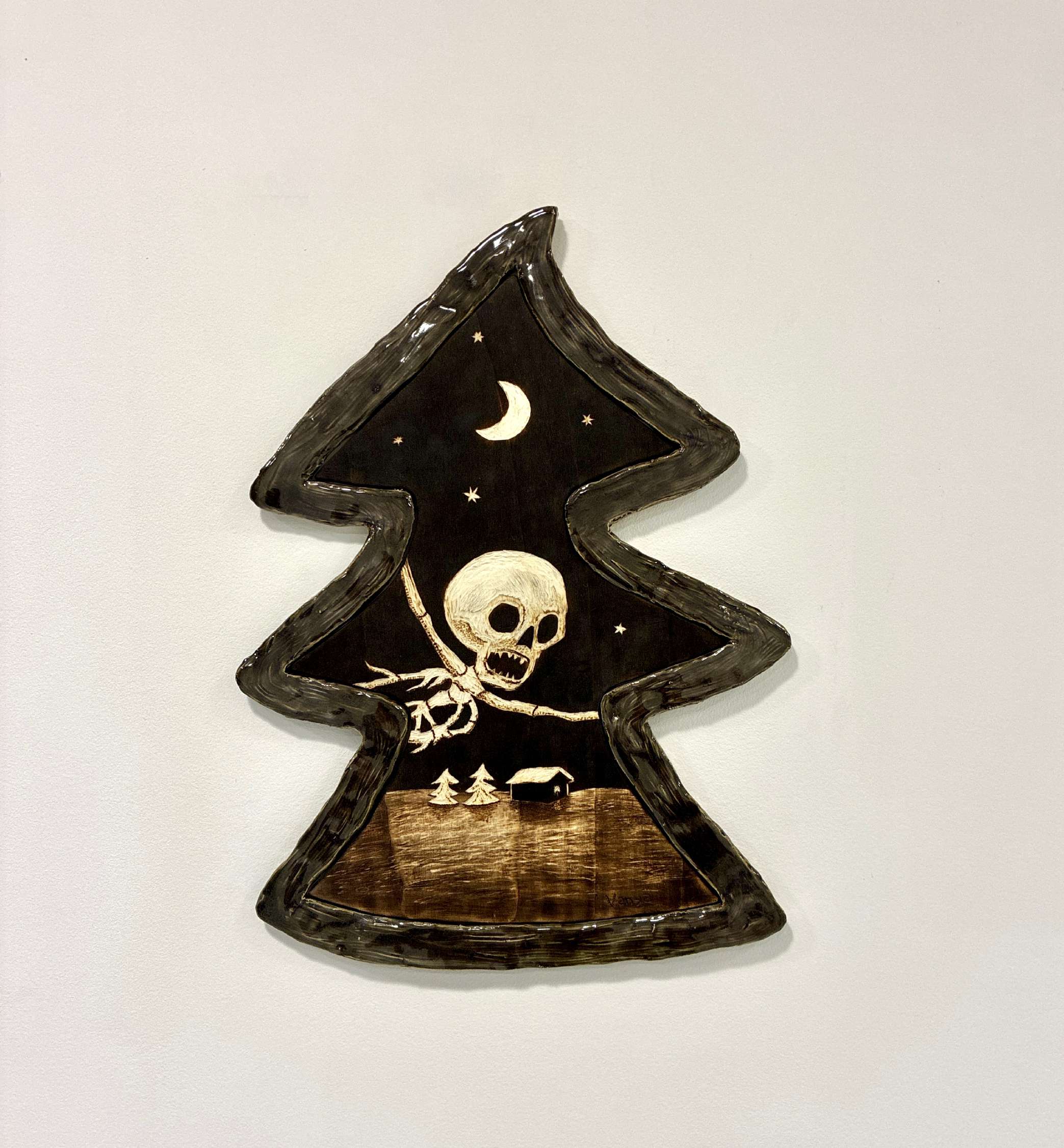 Hollow Forest ceramic and wood sculpture