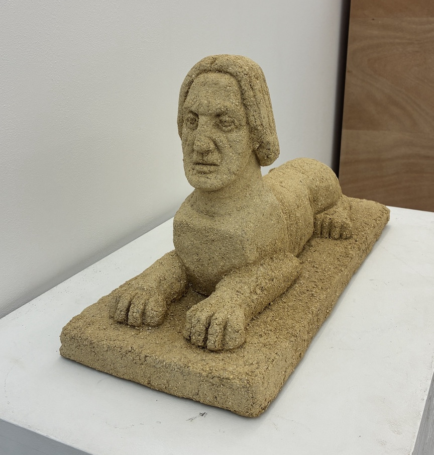 Sand sculpture of a sphinx